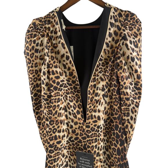 Tuckernuck x India Hicks Leopard Domino Long Sleeve Mini Dress Size M - Picture 3 of 16